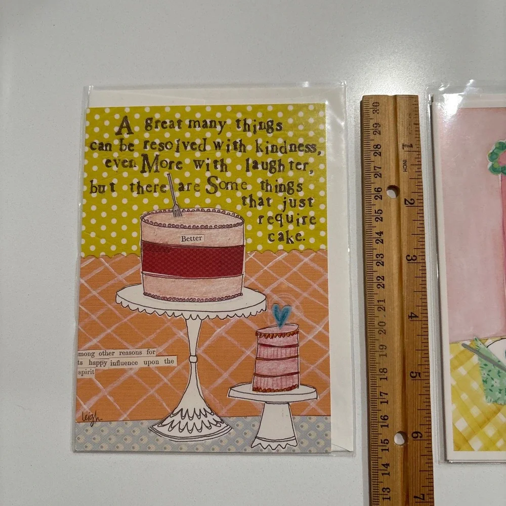 Thinking of You‎ Curly Girl Design 3 Cards Cake Chocolate Humorous Note Cards